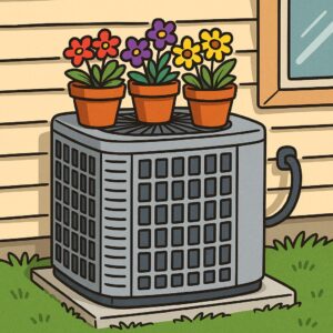 Don't keep items on top of your air conditioning system.